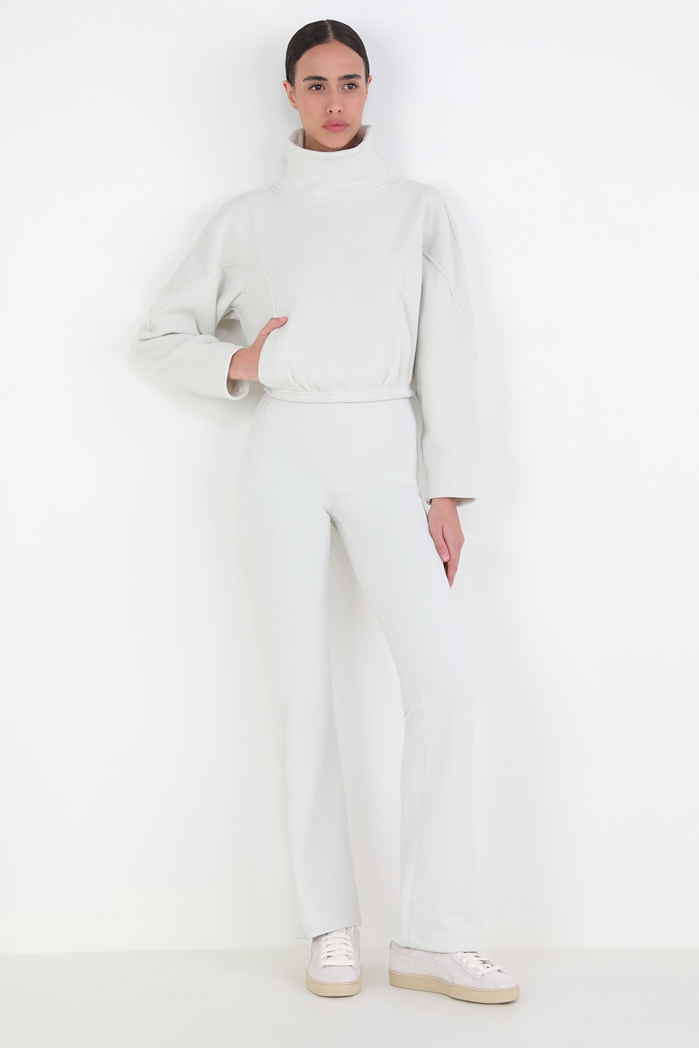 Brushed Softstreme Ribbed Zip Flared Pant 32.5